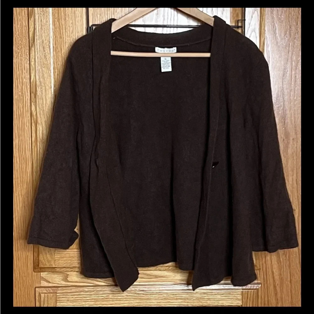 Tweeds Cardigan Womens XL** Lambswool Rabbit Hair Brown Single Button Modest - Picture 3 of 6